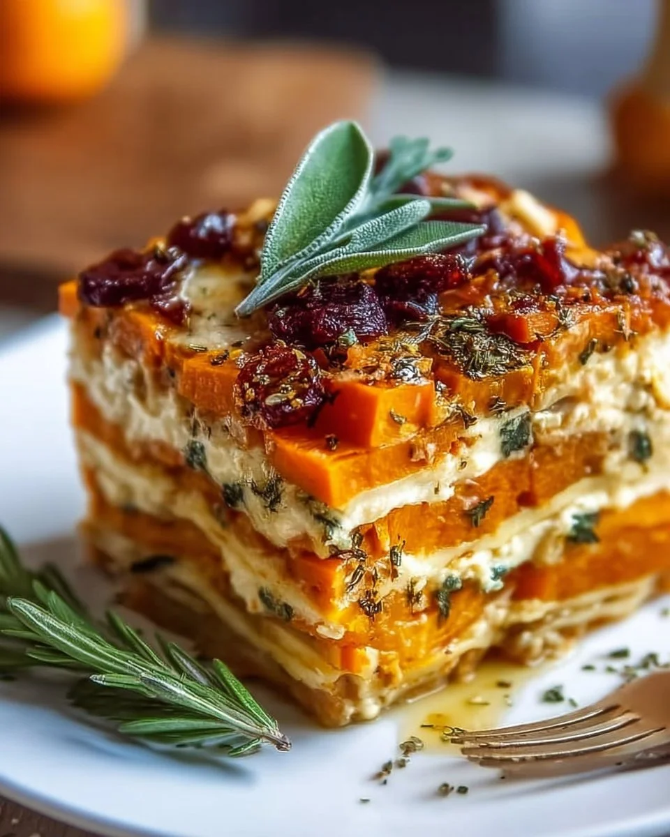 Layered Sweet Potato Butternut Squash Carrot Lasagna