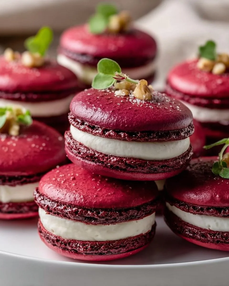 Savory Beet Macarons