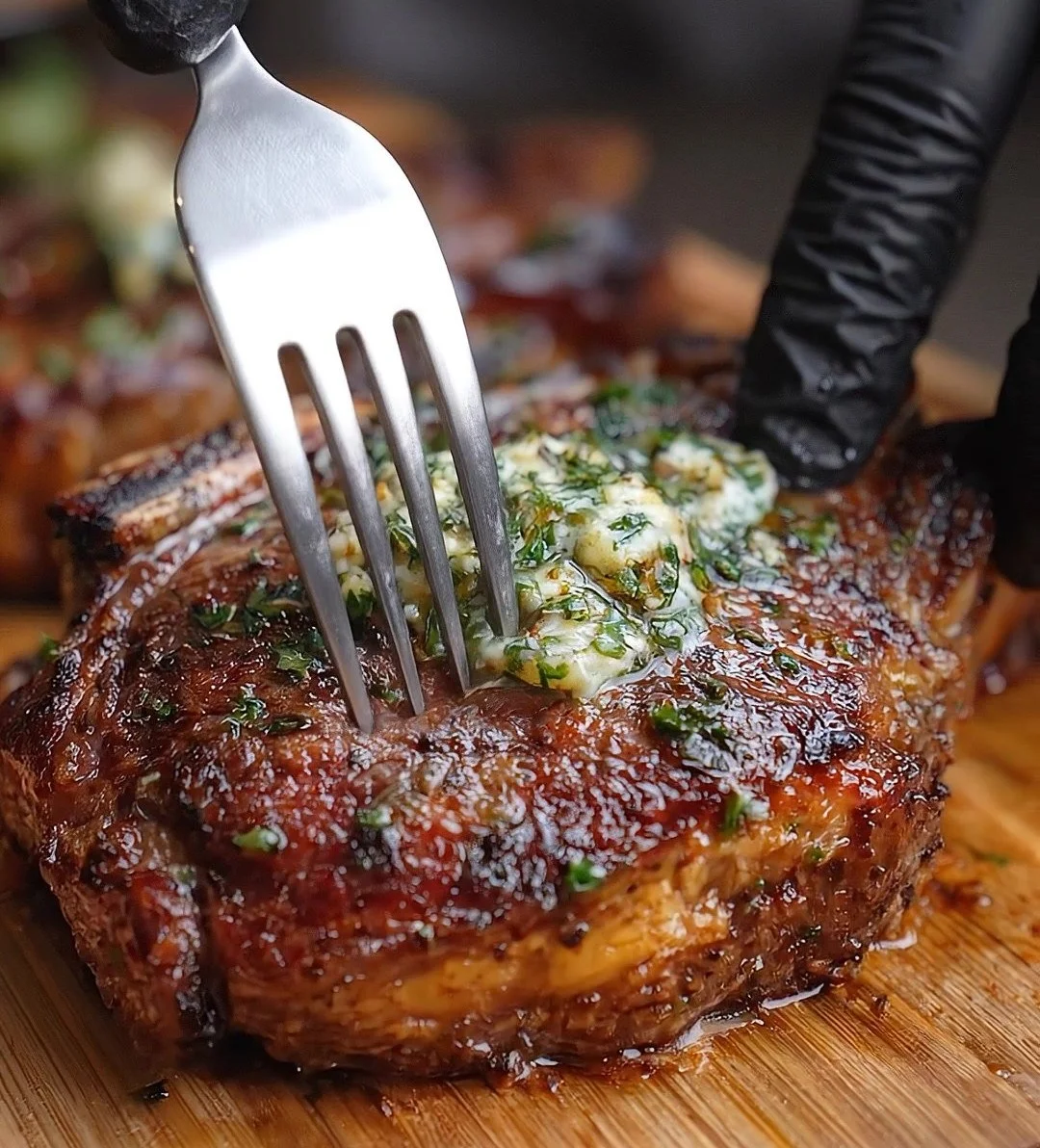 Tender Ribeye Steak with Garlic Herb Butter
