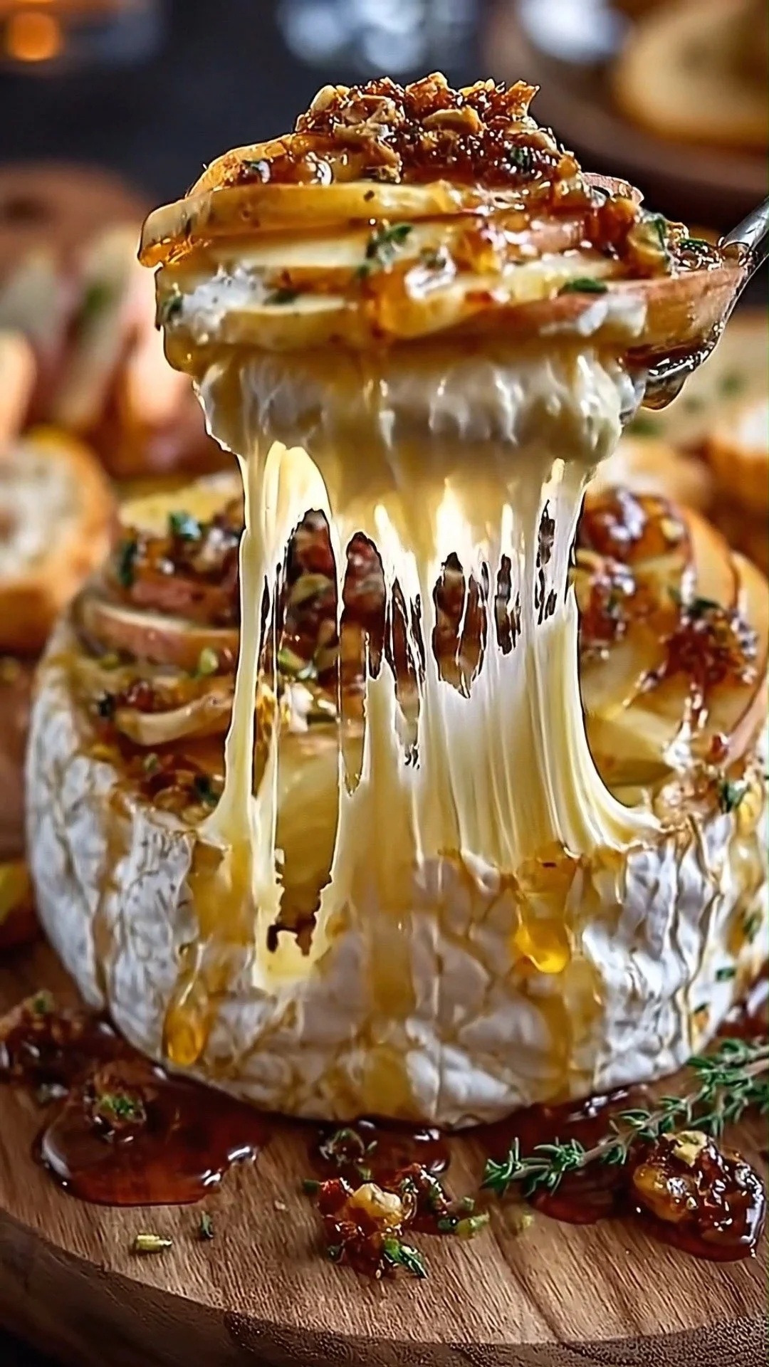 Baked Brie and Apple Tapas with Fig Honey Glaze