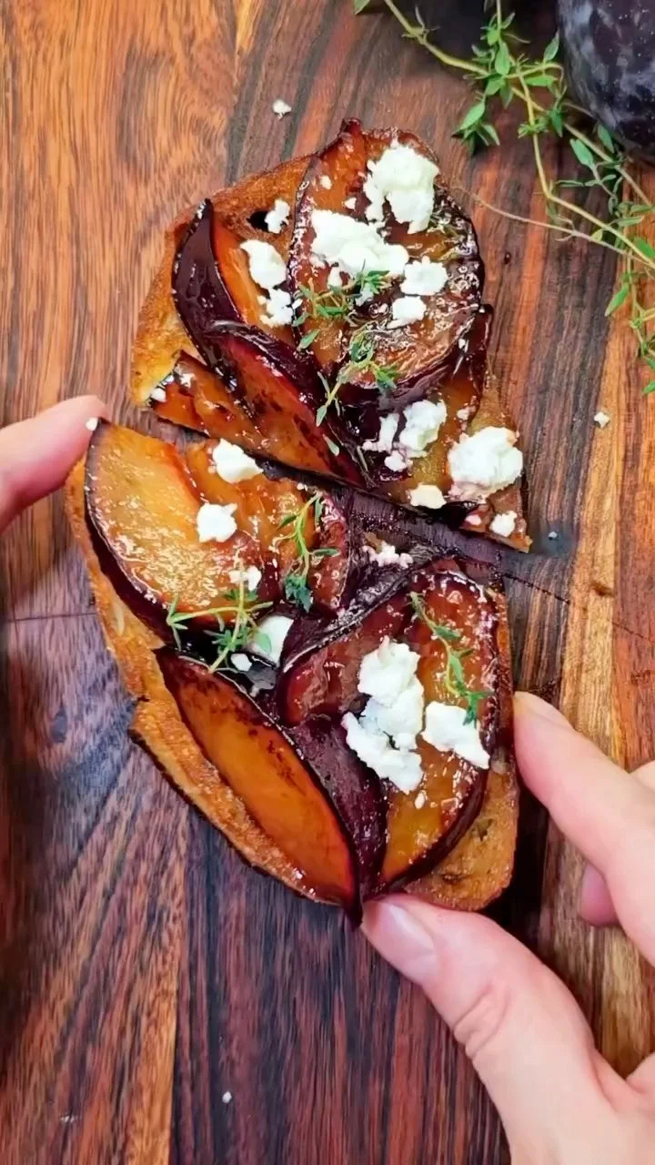 Caramelized Plums on Toast