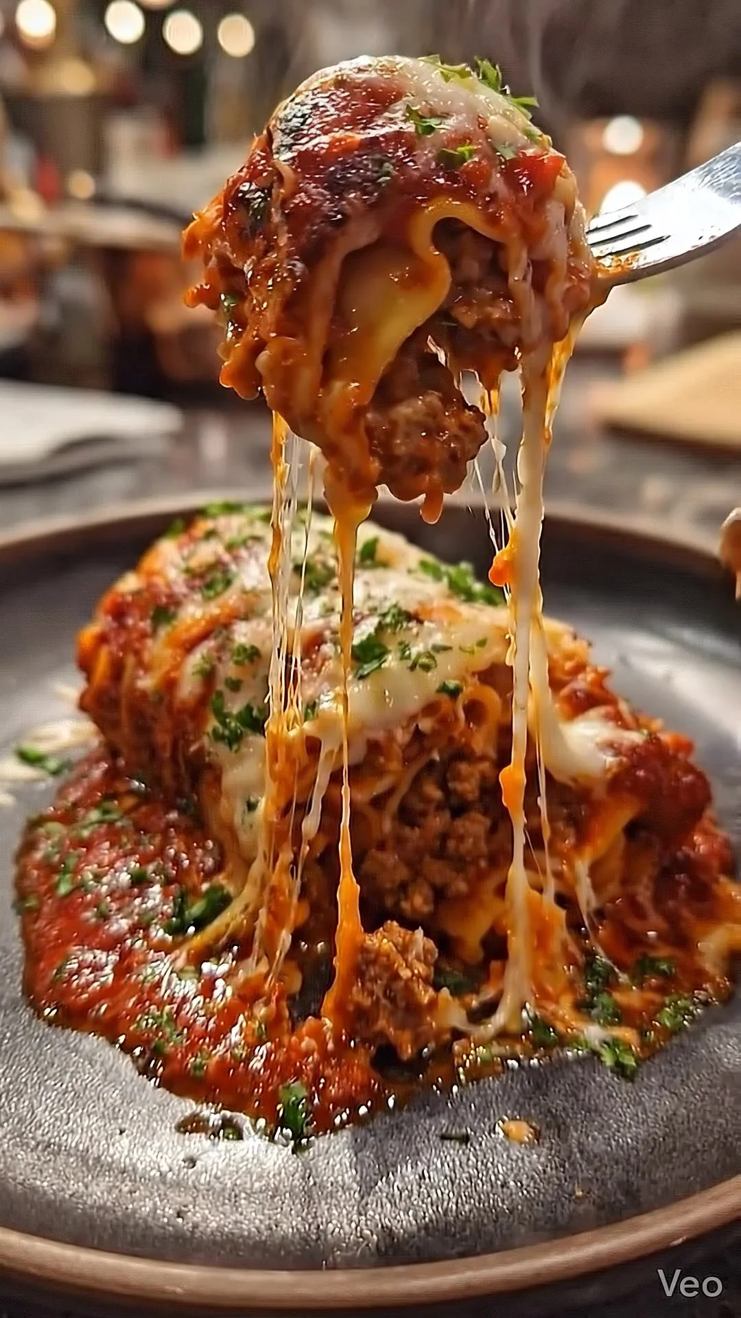 Plate of cheesy lasagna roll-ups ready to serve