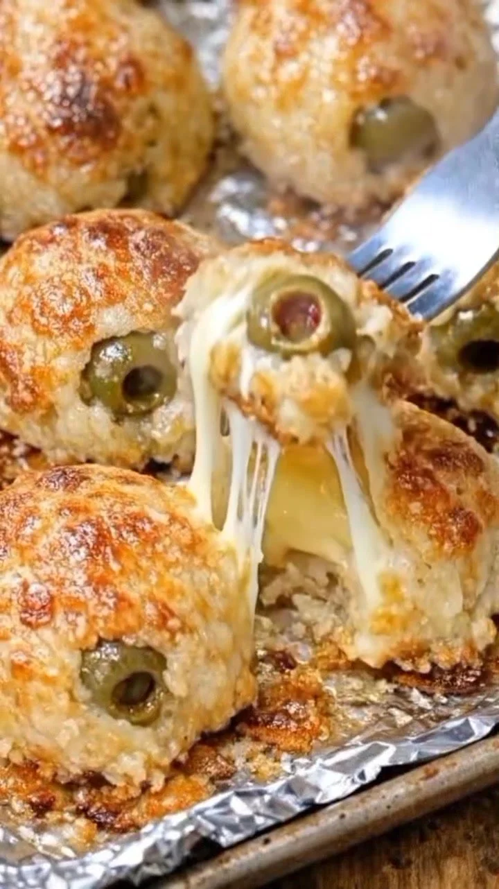 Cheesy olive bites served as a delicious appetizer at a party