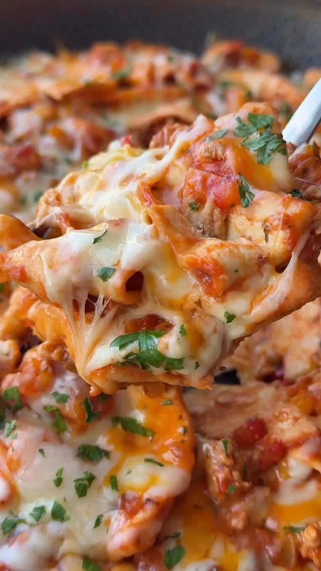 Cheesy Pork Enchilada Bake