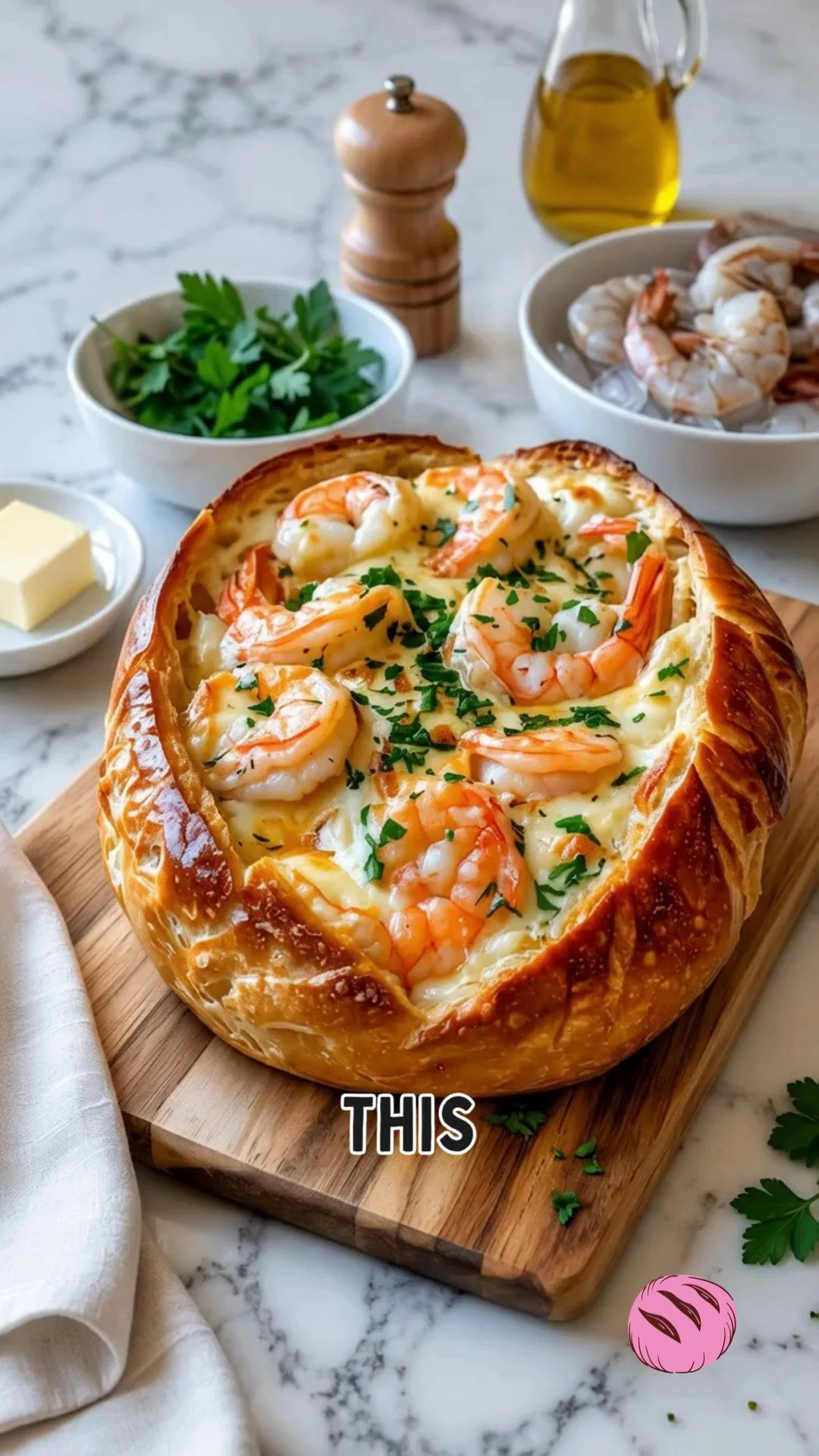 Creamy Shrimp Stuffed Bread Bowl