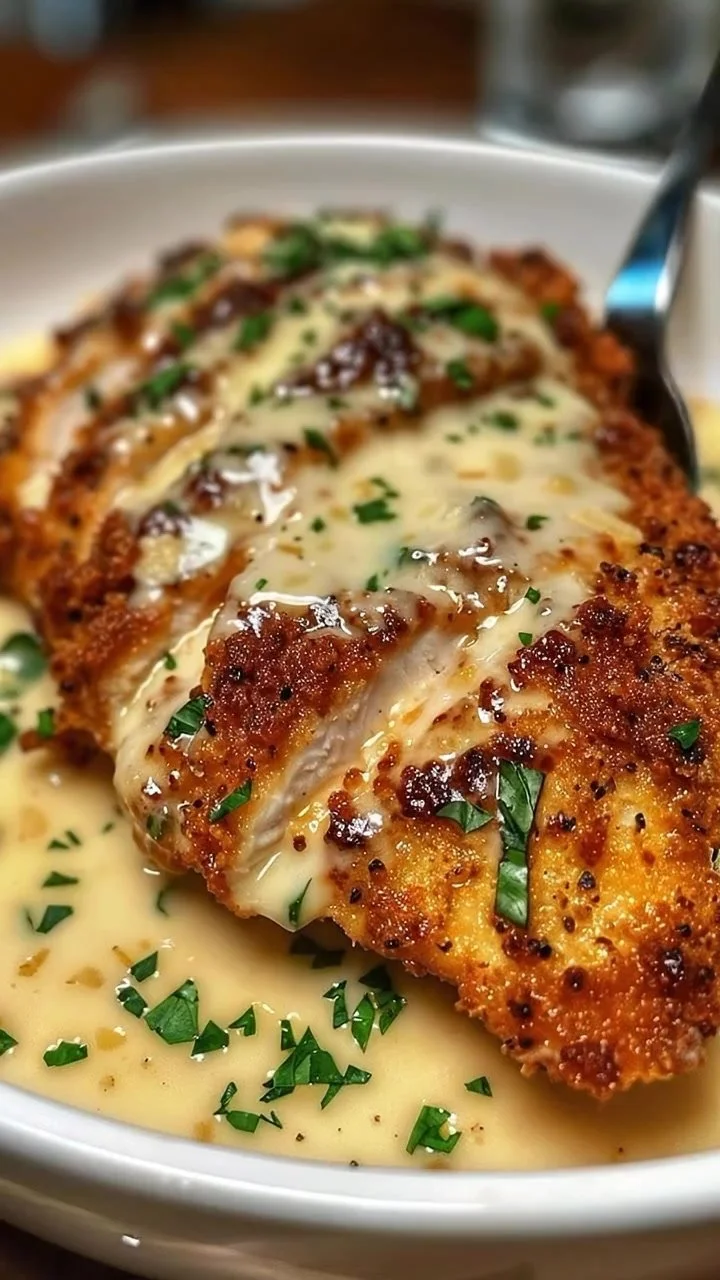 Crispy chicken served with creamy garlic sauce