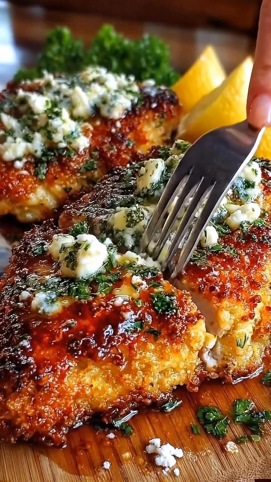 Crispy Mediterranean Lemon &amp; Feta Chicken