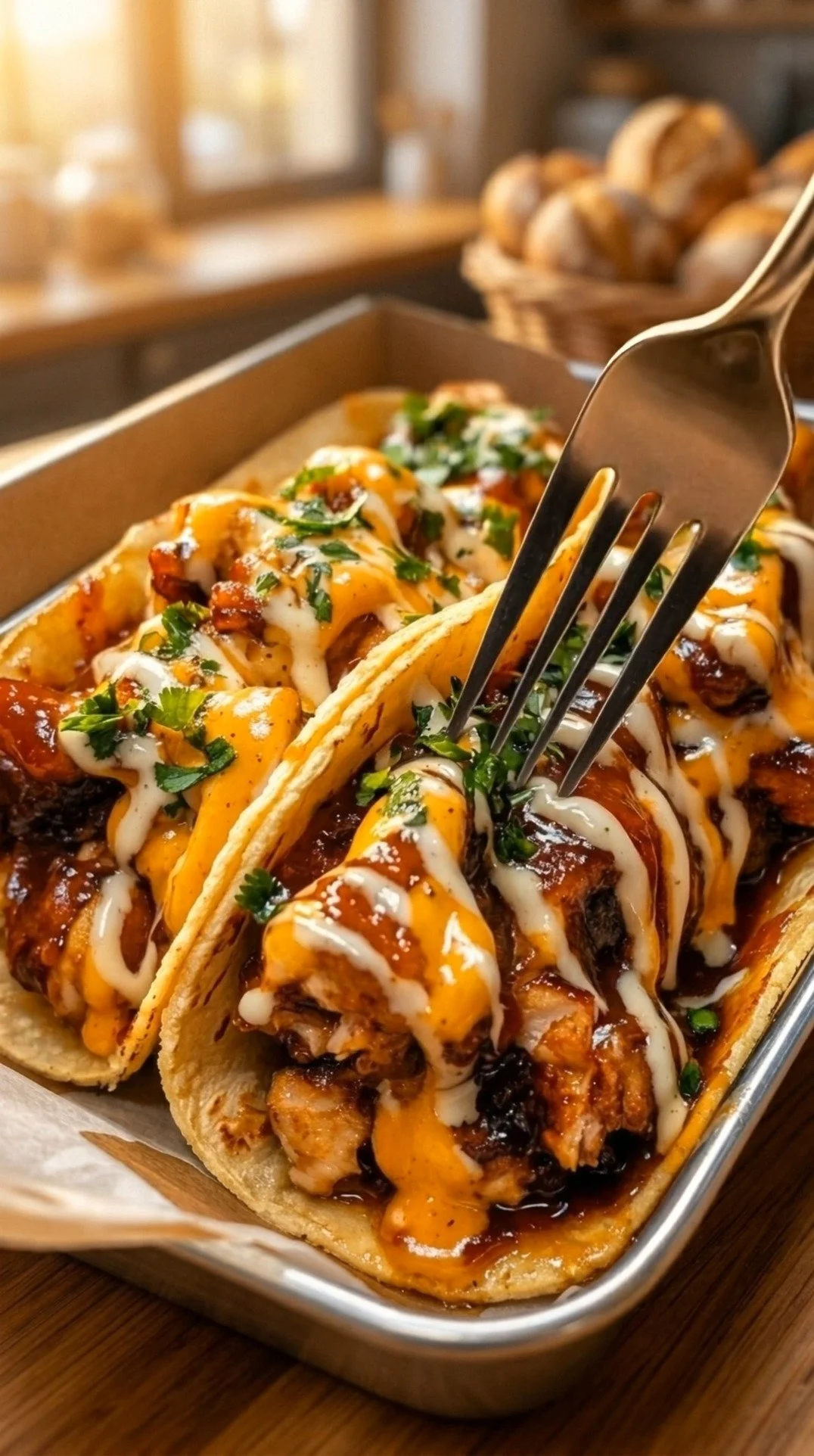 Garlic Butter Honey BBQ Chicken Tacos