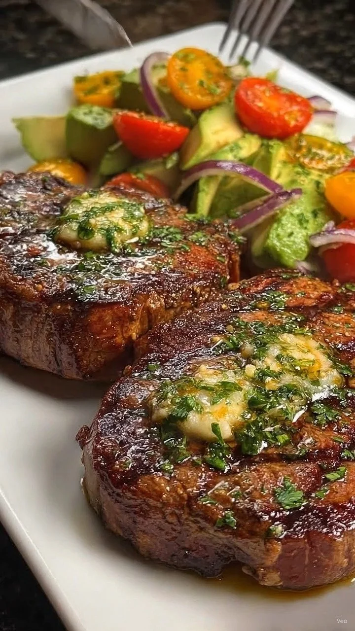Garlic Herb Butter Ribeye Steak