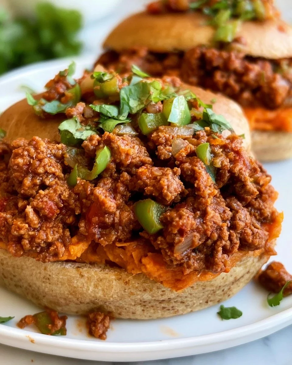 Healthy sloppy joes served on a plate with a fresh salad on the side