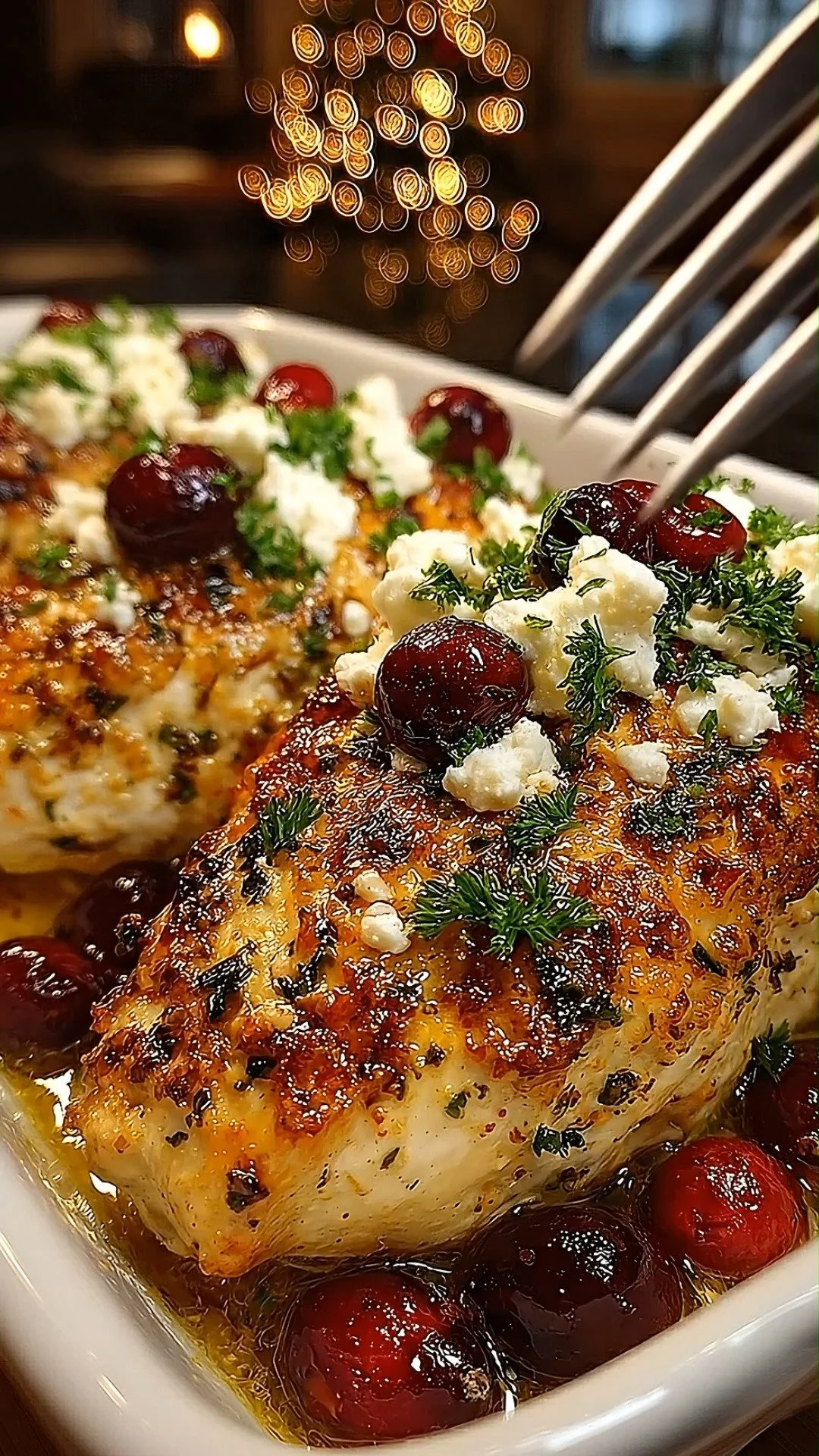 Honey Cranberry Chicken Bake with Feta Cheese