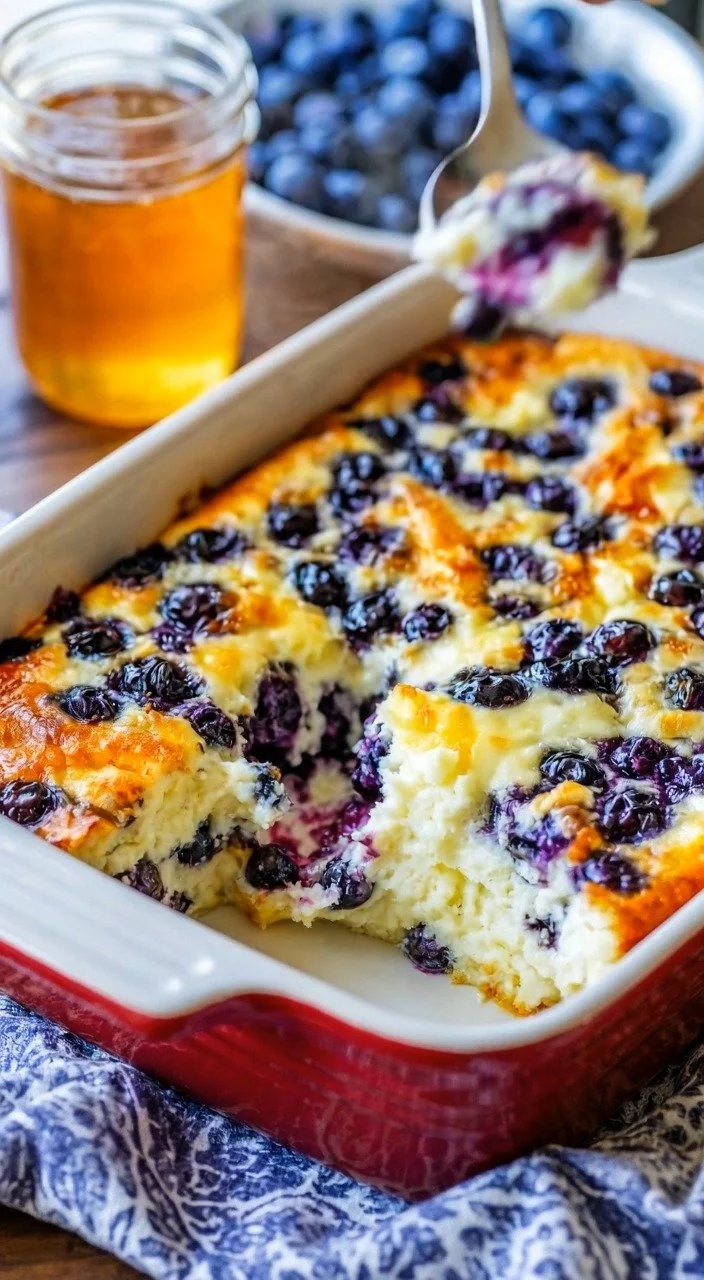 Low-Calorie Blueberry Cottage Cheese Breakfast Bake