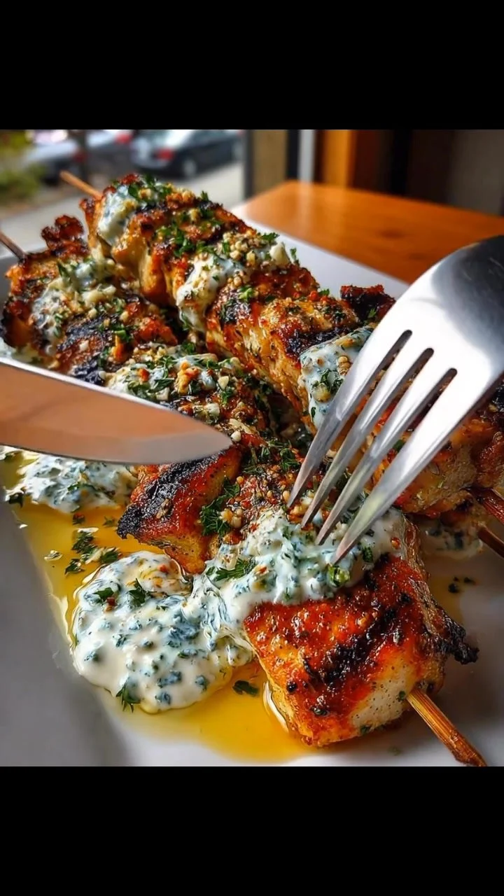 Mediterranean Garlic Herb Chicken Skewers