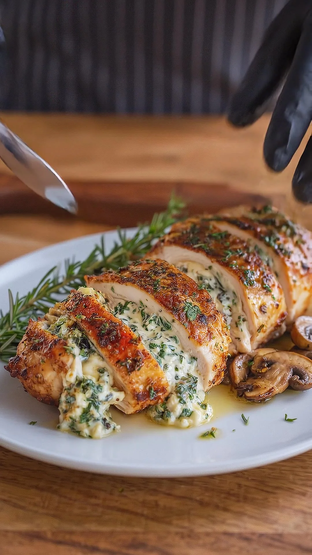 Stuffed Chicken Breast with Creamy Herb Filling