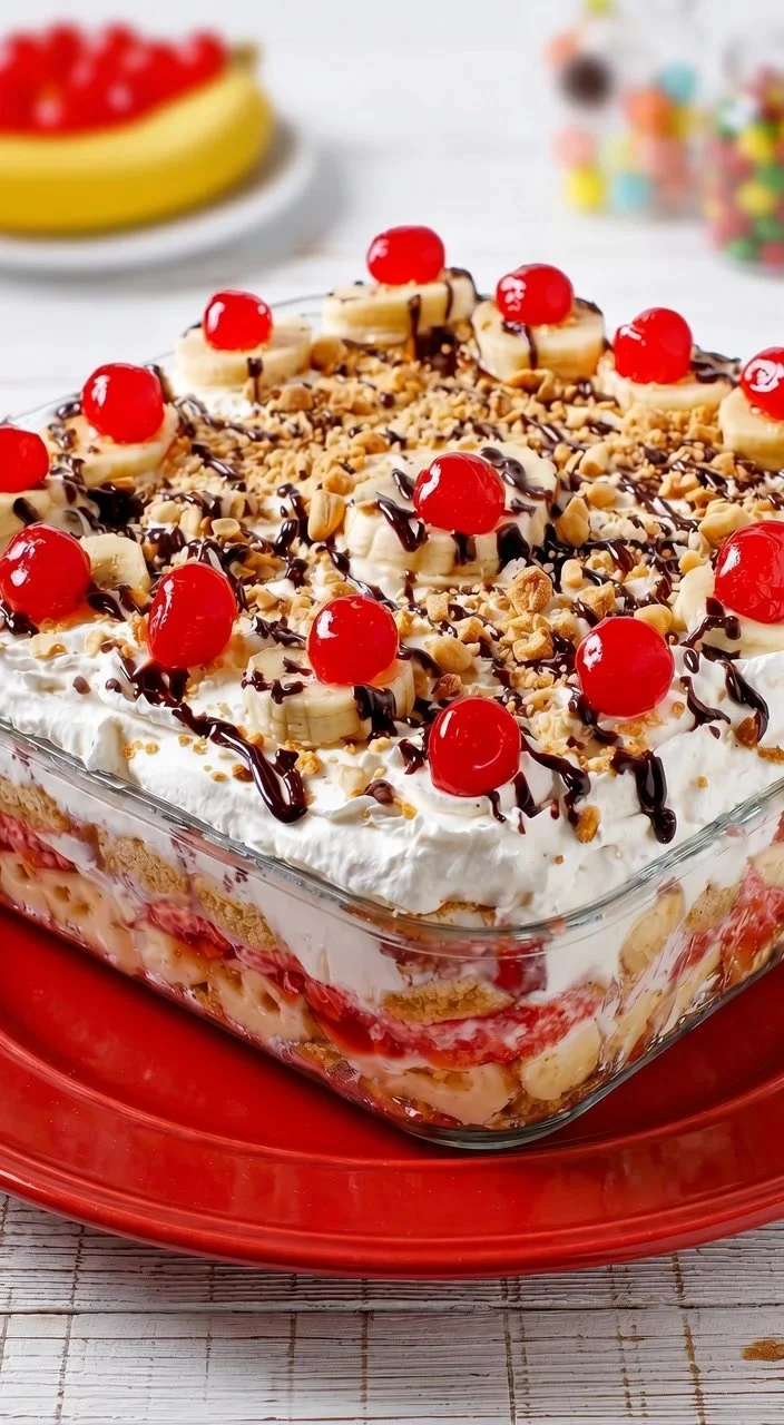 Sugar-Free No-Bake Banana Split Dessert
