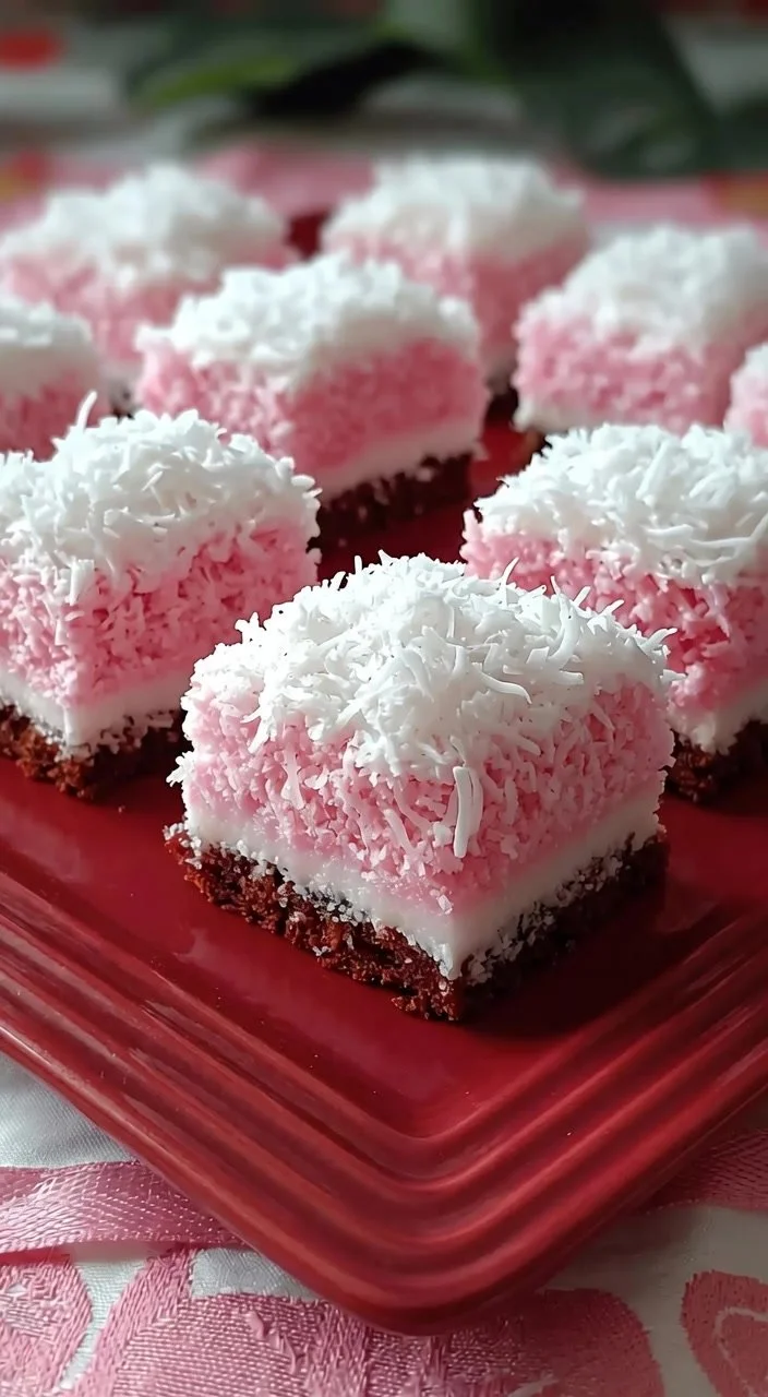 Sugar-Free Pink Coconut Snowball Cake Bars