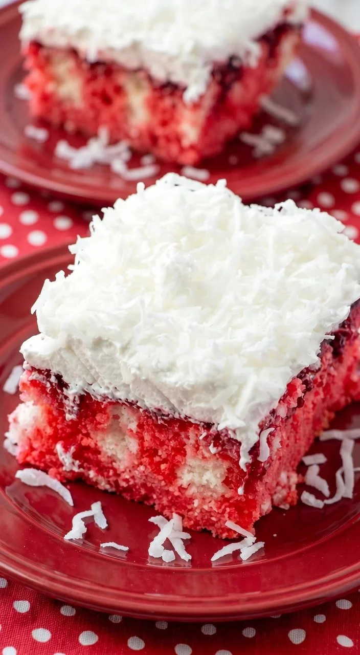 Sugar-Free Raspberry Zinger Poke Cake