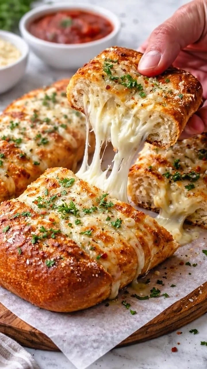 Ultimate Cheesy Stuffed Garlic Bread