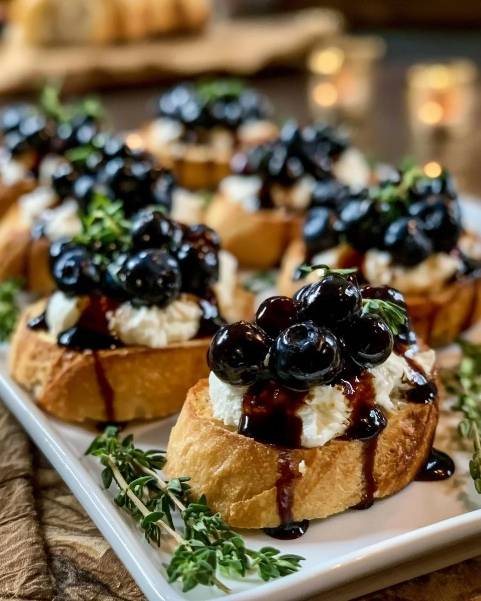 Blueberry Goat Cheese Crostini