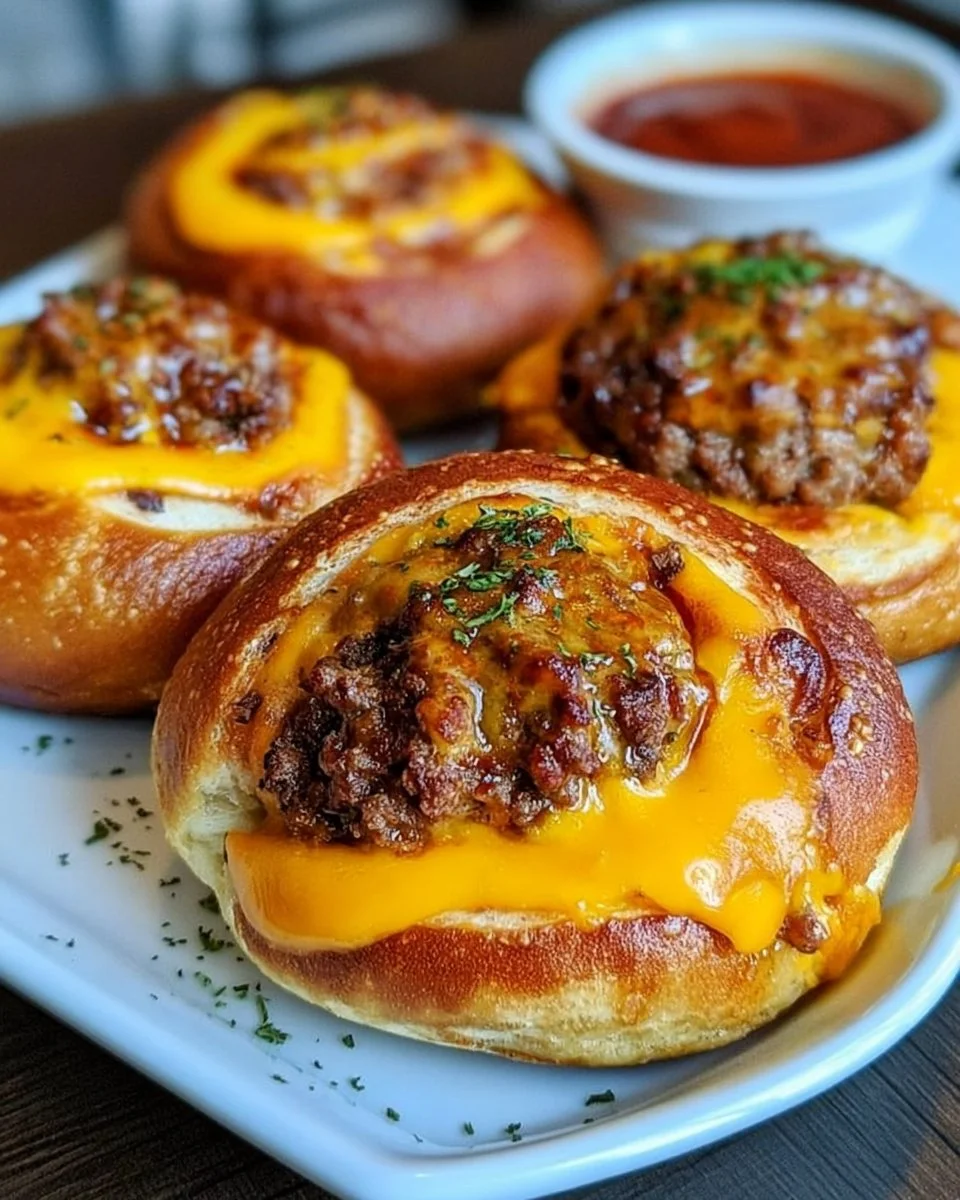Cheeseburger Pretzel Bombs