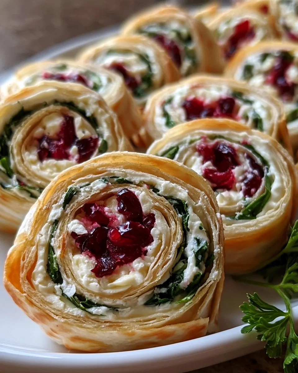 Festive Cranberry Feta Pinwheels