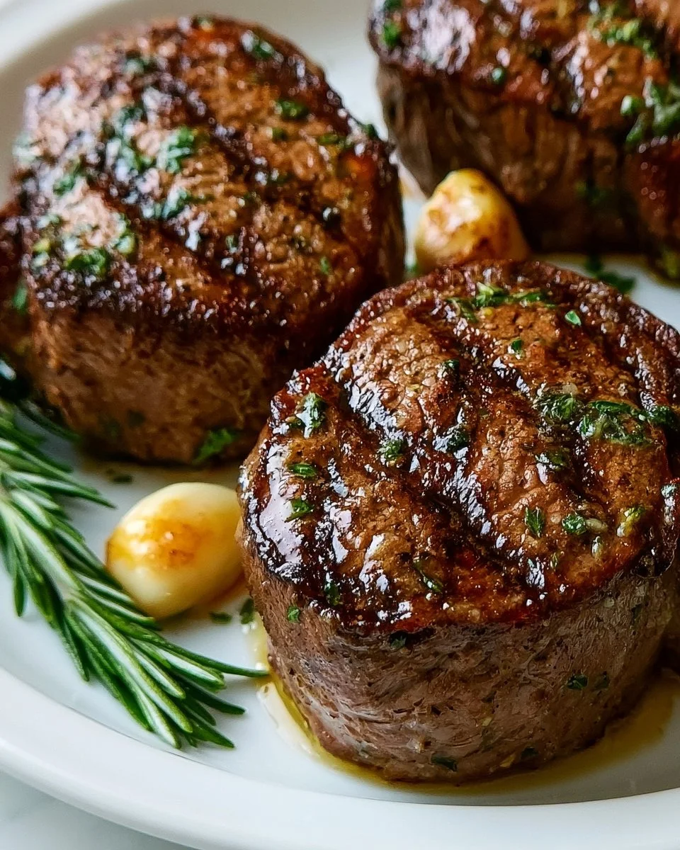 Filet Mignon with Garlic Herb Butter
