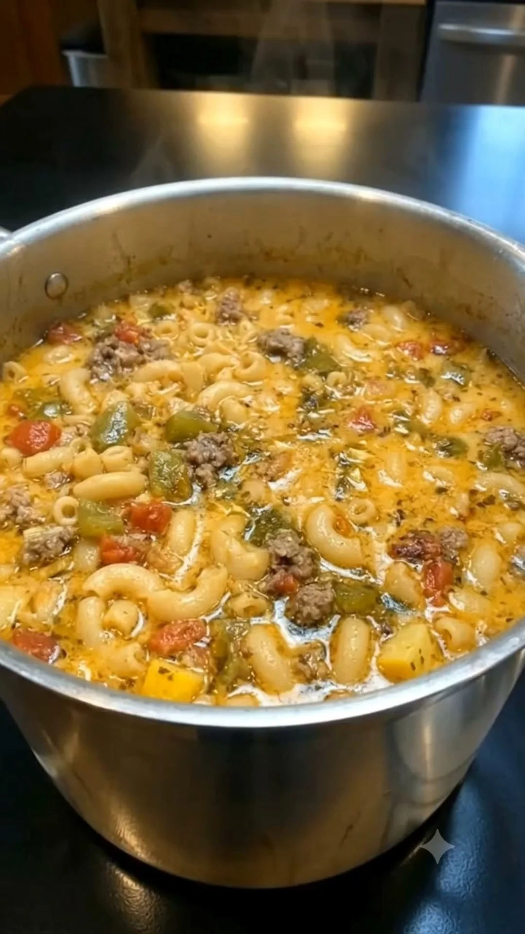 Green Chile Beef Soup with Cheese
