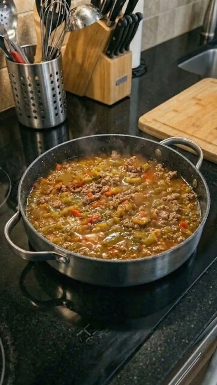 Green Chile Stew with Ground Beef