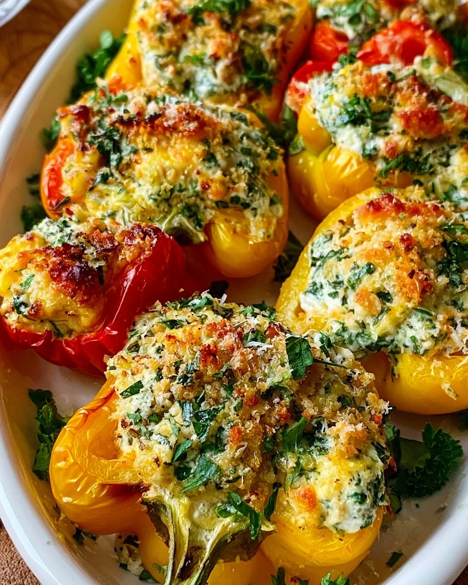Herby Ricotta Stuffed Peppers