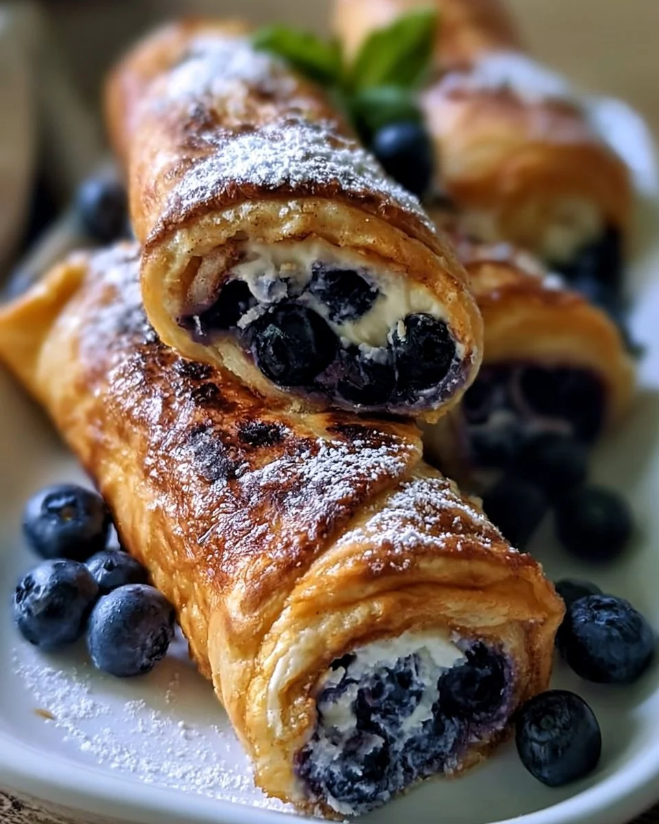 Indulgent Crispy Keto Blueberry Cream Cheese Roll-Ups