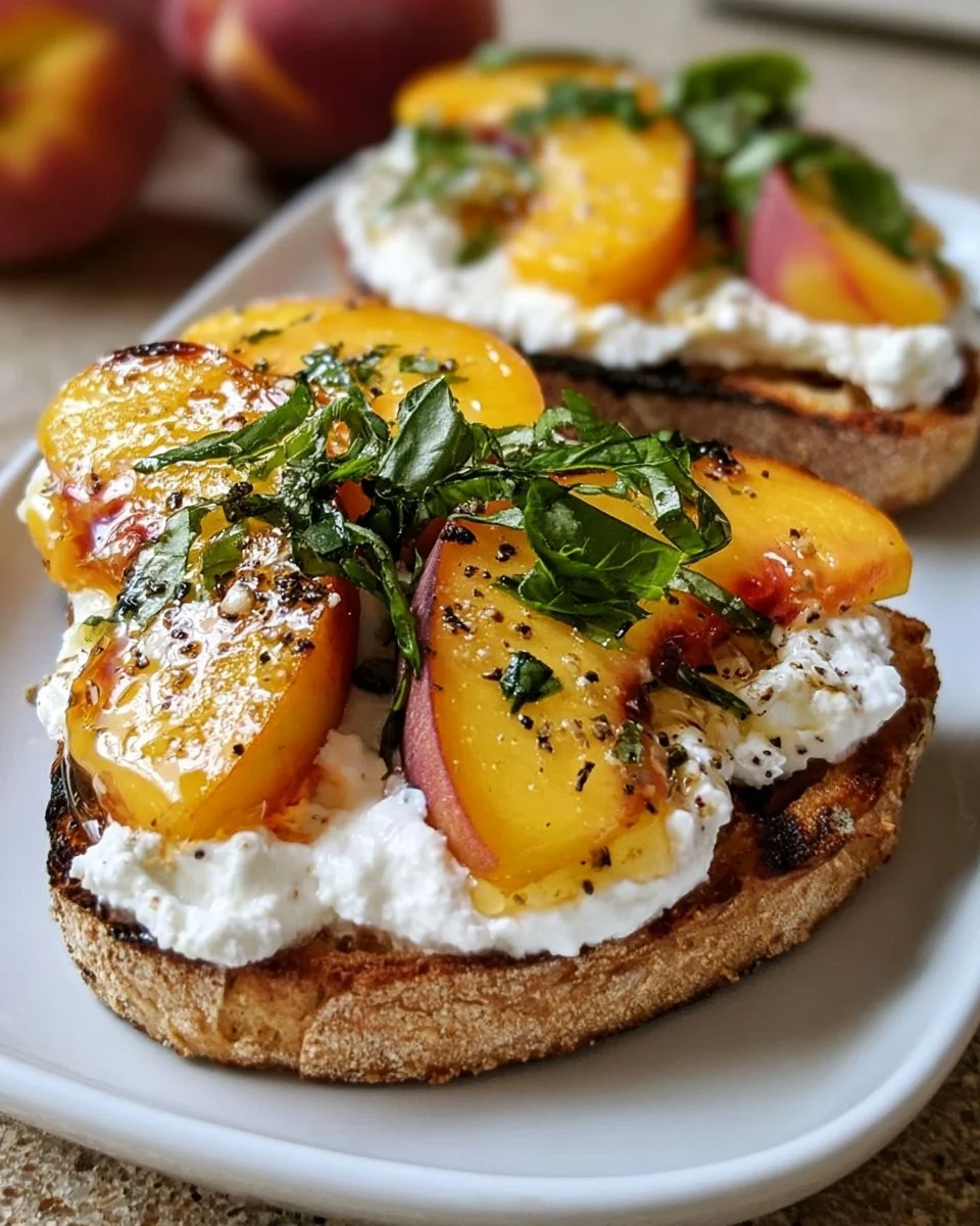 Peach Ricotta Toast