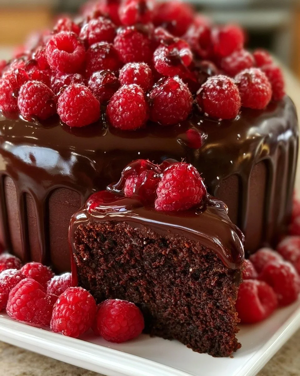 Perfect Chocolate Raspberry Truffle Cake