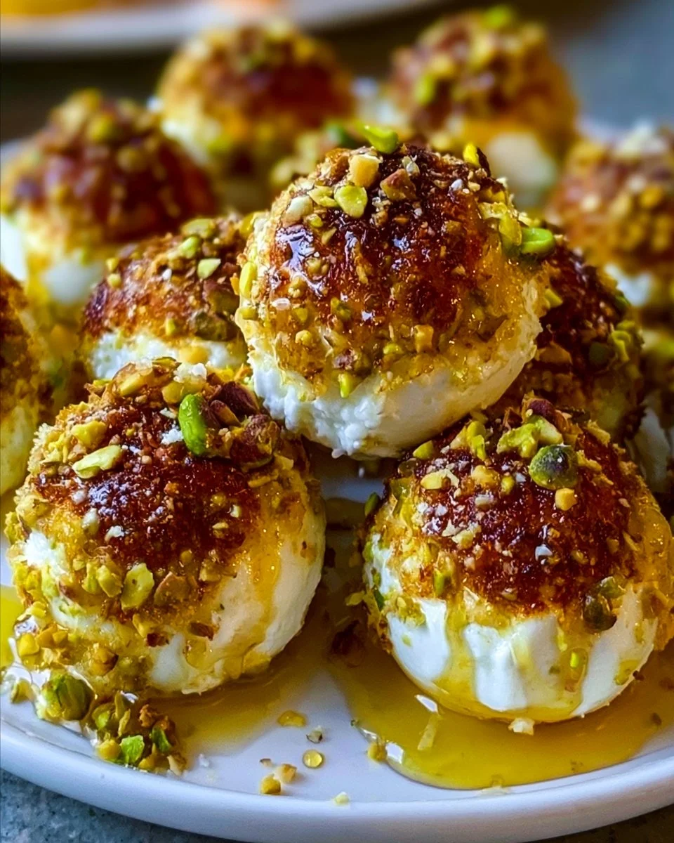 Ricotta Pistachio Honey Bites