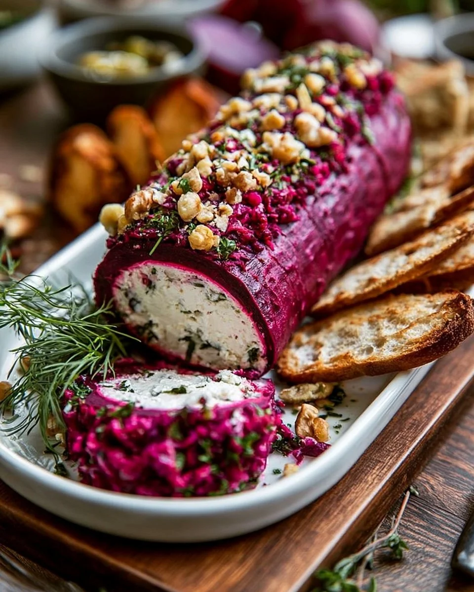 Roasted Beet Goat Cheese Log