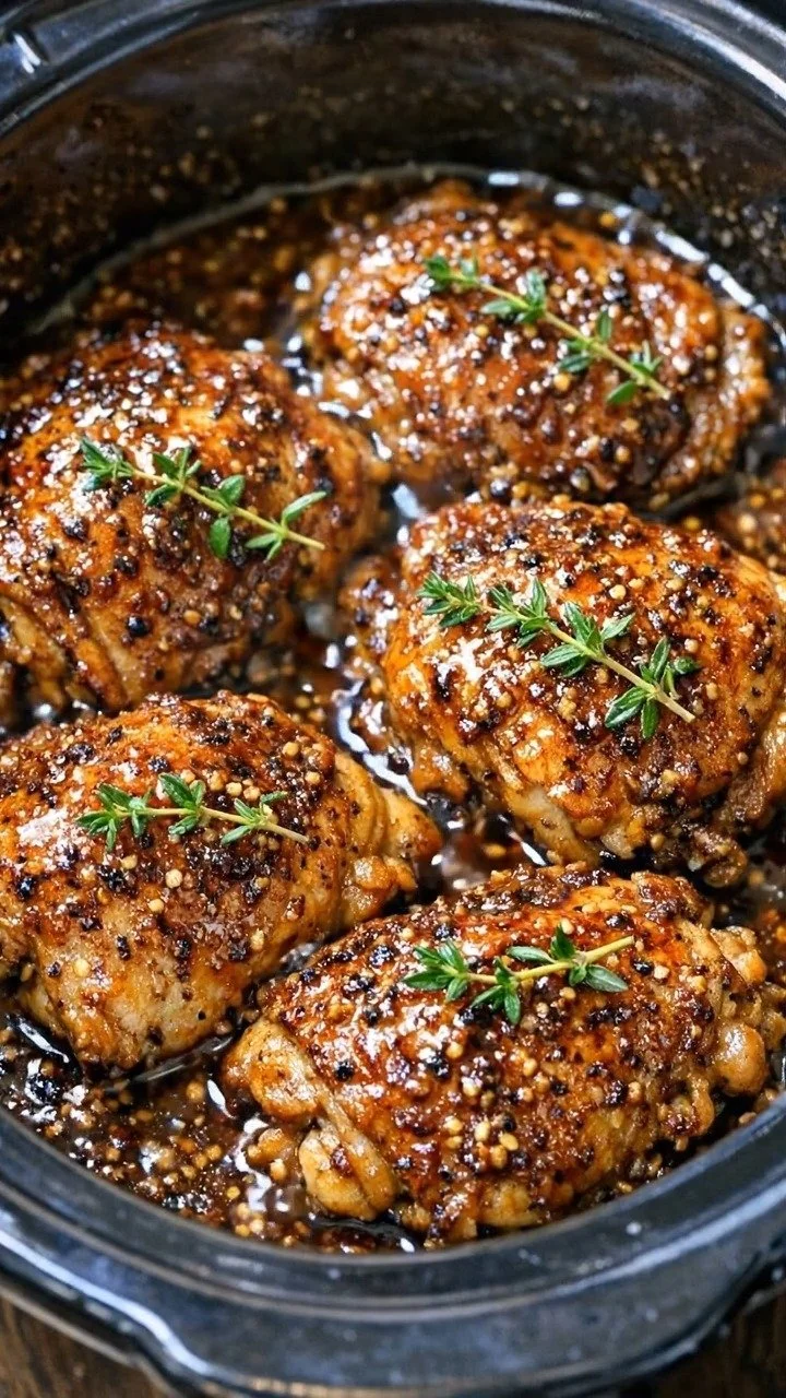 Sticky Garlic Butter Chicken Thighs