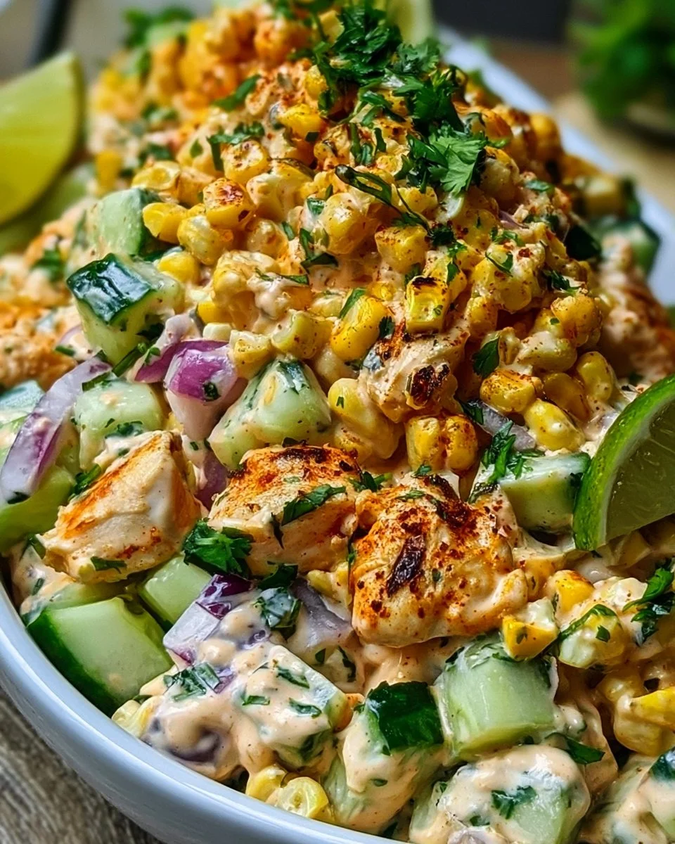 Street Corn Creamy Cucumber Chicken Salad: An Amazing Ultimate Recipe