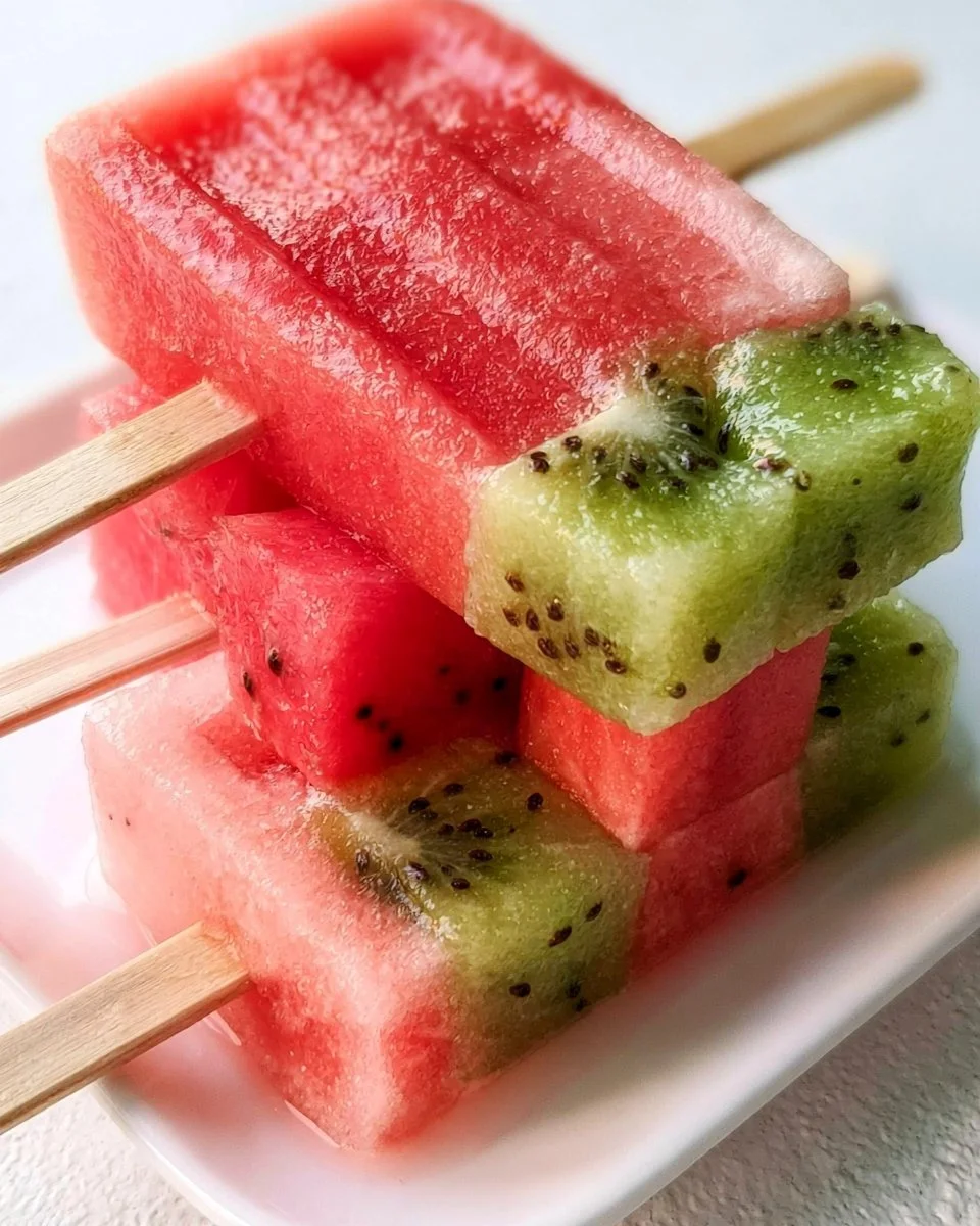 Watermelon Kiwi Popsicles