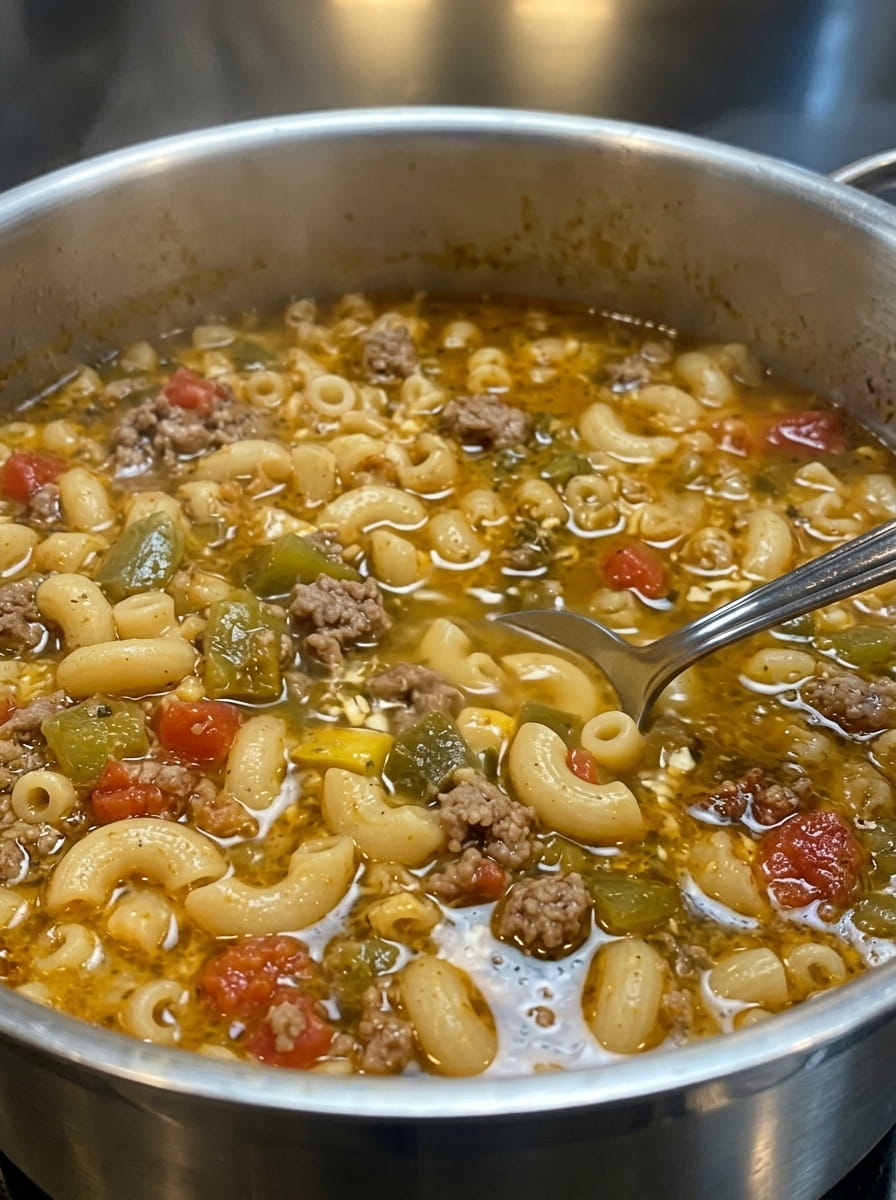 Green Chile Beef Soup with Cheese