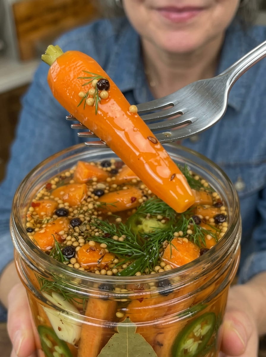 Hot Honey Pickled Carrots