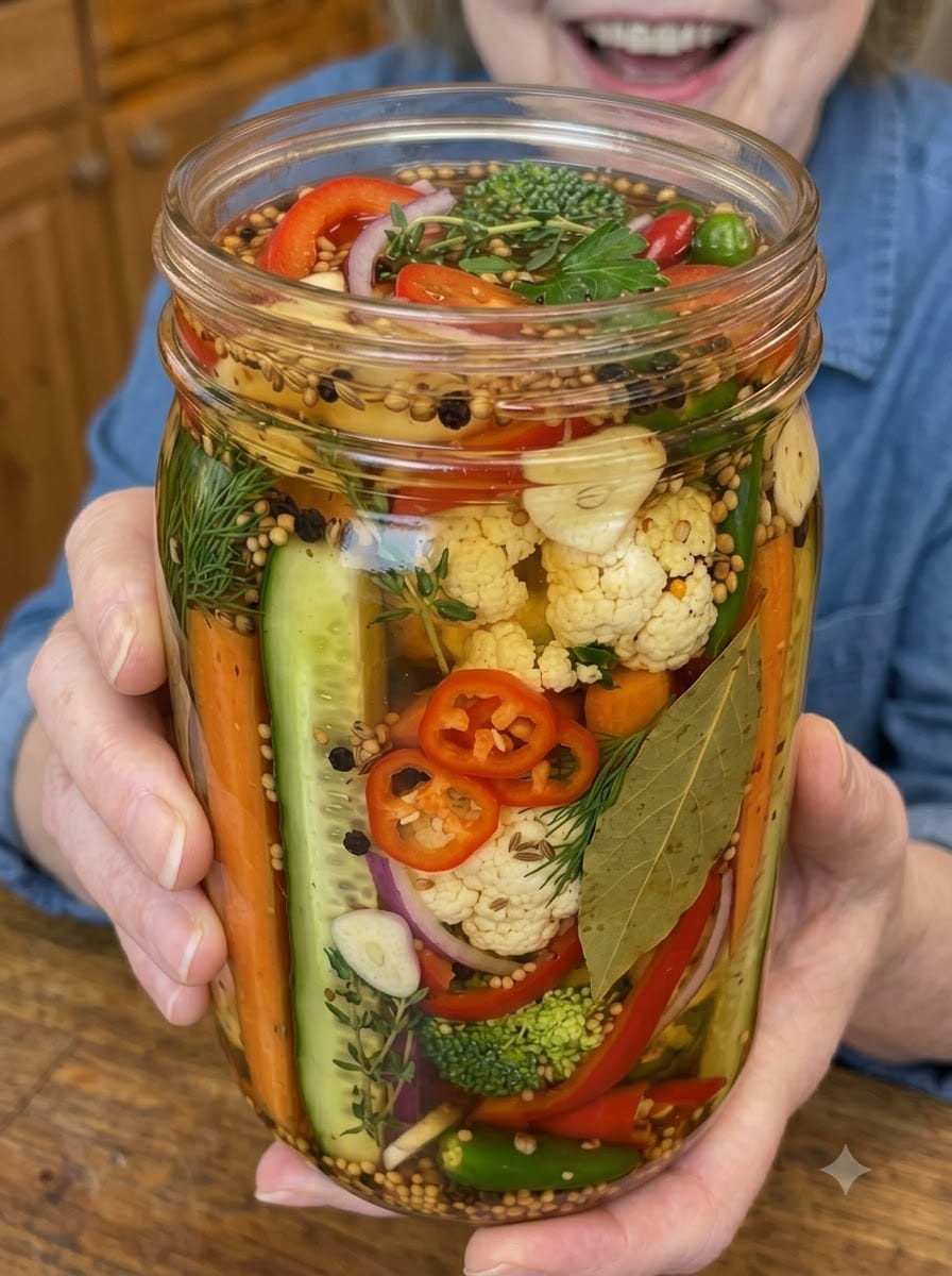 Ghost Pepper Pickled Garden Veggies
