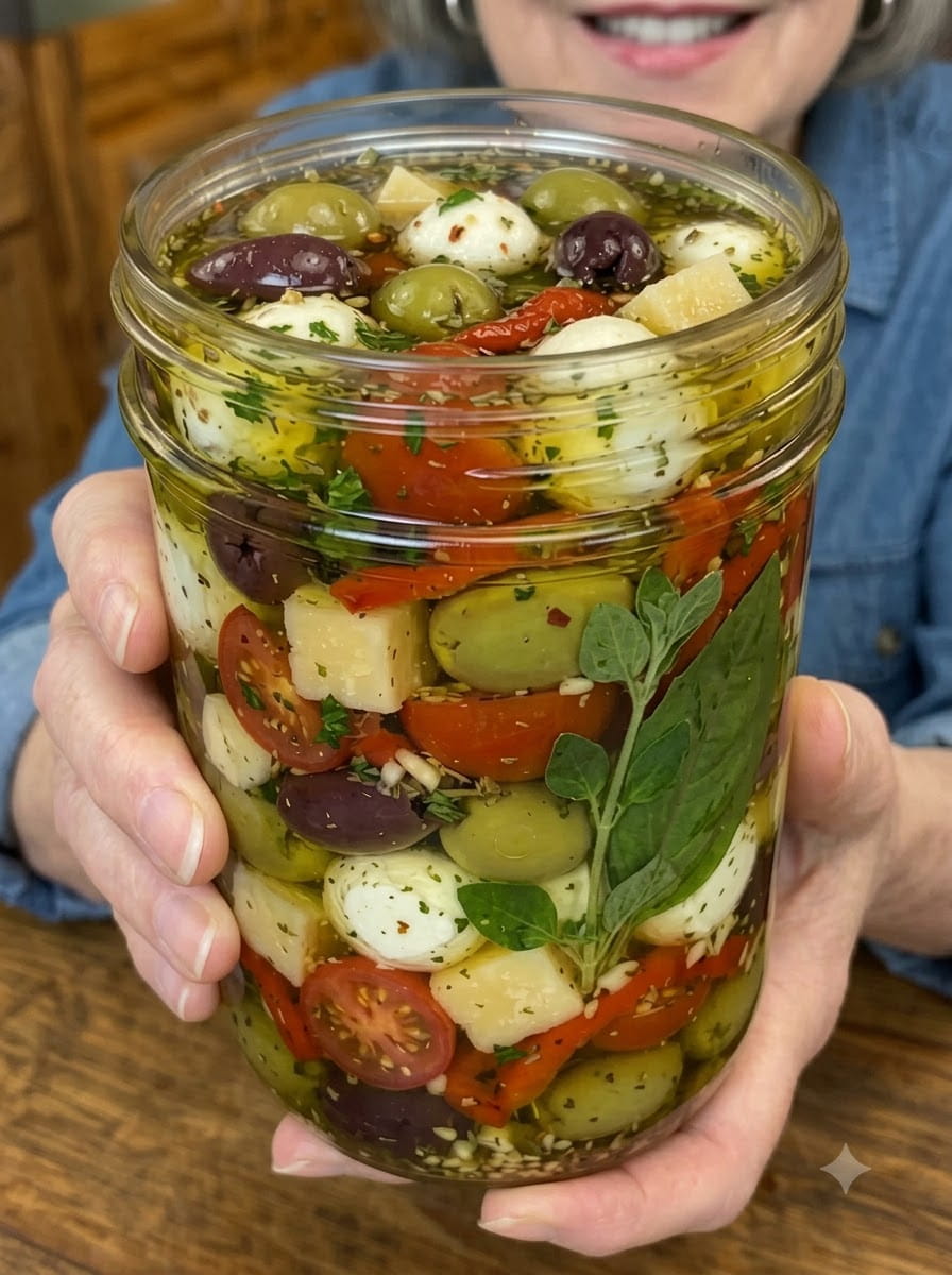Marinated Italian Olive &amp; Cheese Bites