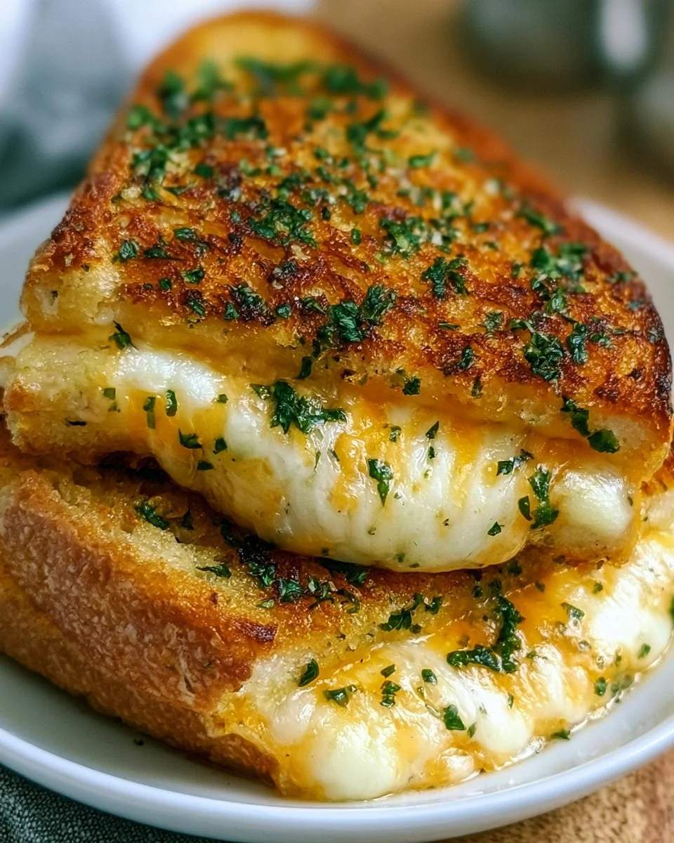 Garlic Bread Grilled Cheese
