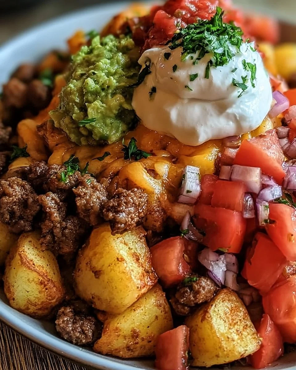Indulgent Loaded Potato Taco Bowl for a Cozy Dinner Night