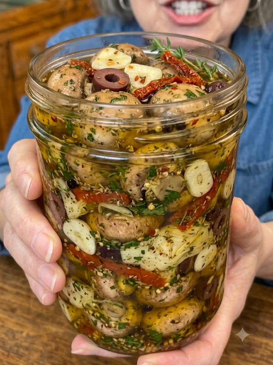 Garlic Herb Marinated Mushrooms