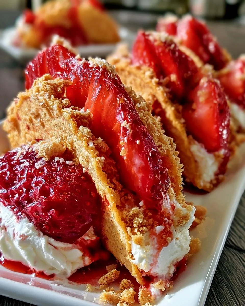 Strawberry Crunch Cheesecake Tacos