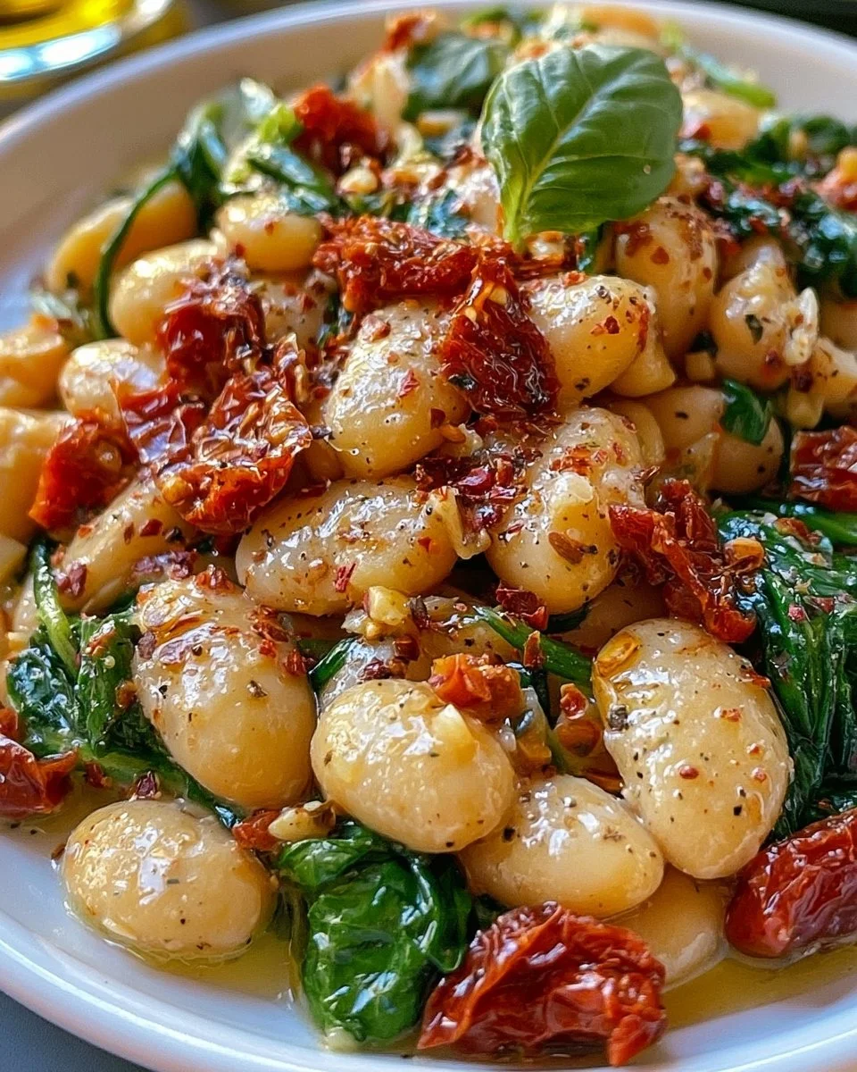 Tuscan Butter Beans with Spinach and Sun-Dried Tomatoes