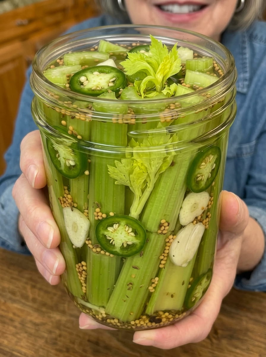 Low Carb Pickled Celery Snack