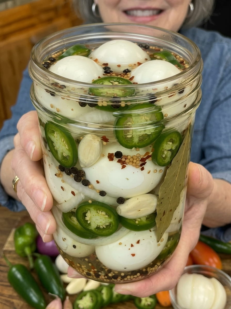 Spicy Jalapeño Pickled Eggs