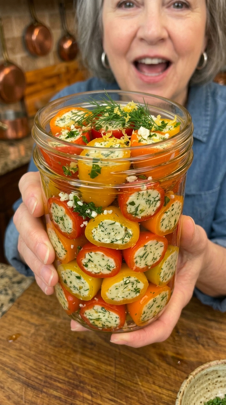 Creamy Garlic Herb Stuffed Mini Peppers