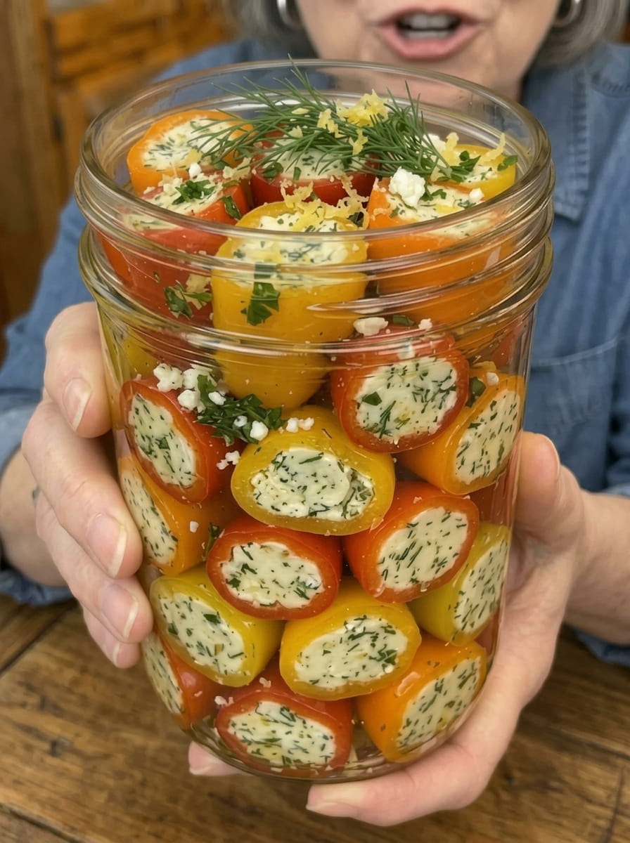 Herbed Feta Stuffed Sweet Pepper Bites
